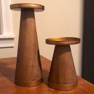 New set of wood candle holders